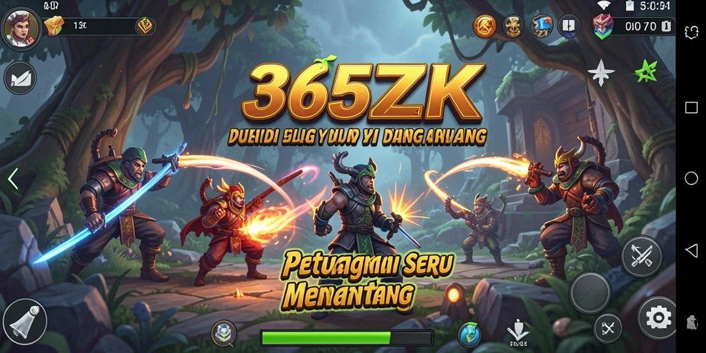 Tangkapan layar 365ZK menampilkan pemain menyusuri hutan misterius.