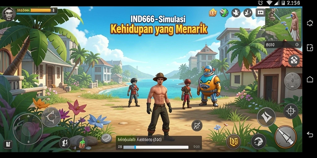 Tampilan gameplay IND666 dengan aktivitas simulasi yang menyenangkan.