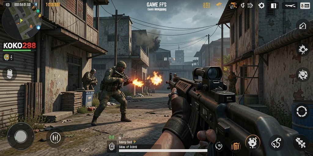 Gambar tampilan gameplay menegangkan dari KOKO288.