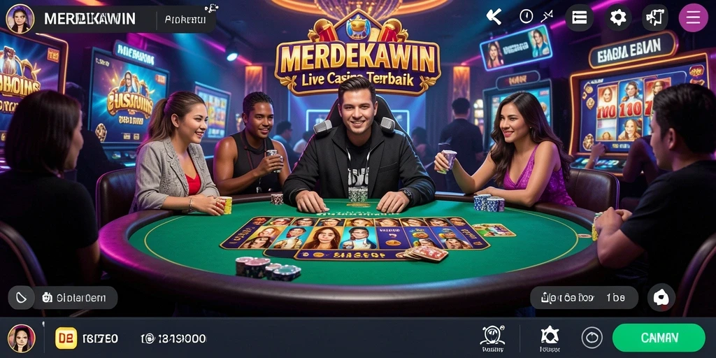 Gameplay Live Casino yang mendebarkan di MERDEKAWIN.