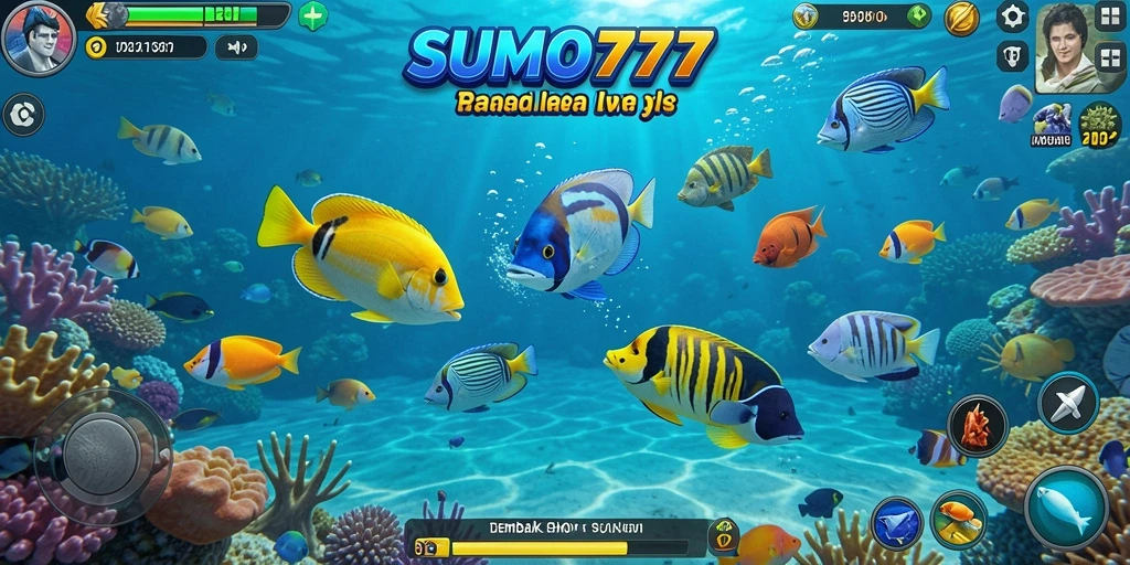 Tampilan gameplay seru saat menangkap ikan di SUMO777.