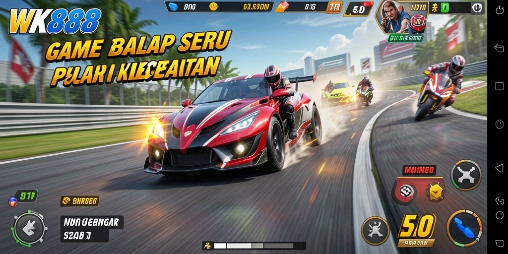 Tampilan gameplay Racing yang menegangkan di WK888.